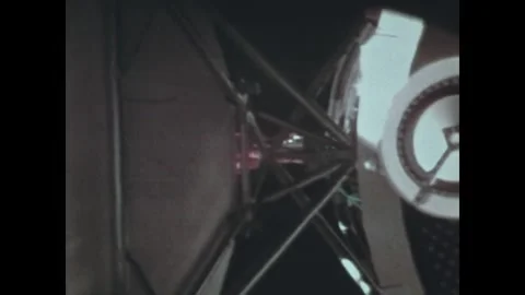 EARTH ORBIT - 1973: Ring fixture - Skylab 2 parasol deployment structure Video stock 347642091
