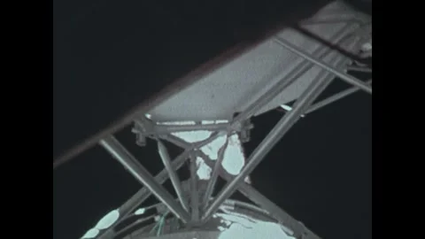 EARTH ORBIT - 1973: Riveted junction - Skylab 2 parasol deployment bracket Video stock 347642064