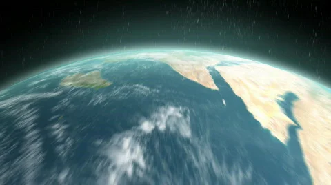 Earth Orbit Flyover Stock Footage 762496