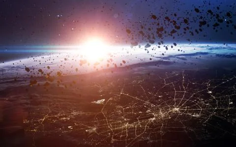 Earth orbit from space Stock Photos