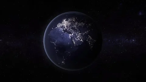 EARTH ORBIT SPIN IN GALAXY BACKGROUND Stock Footage 322756550