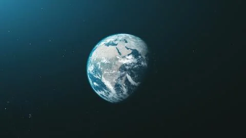Earth orbit zoom reverse open space background Illustrazione stock