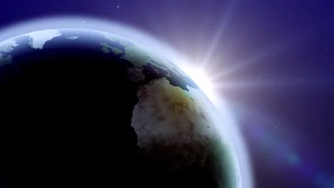 Earth Orbital 3D Rendering Sunrise Over Arabian Peninsula 4K Stock Footage 332134007