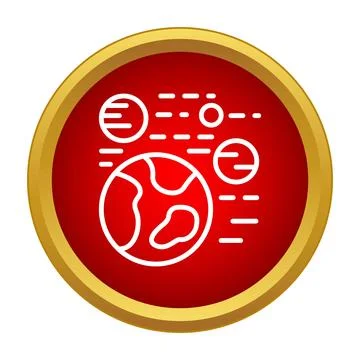 Earth orbiting planets and celestial bodies icon Stock Illustration