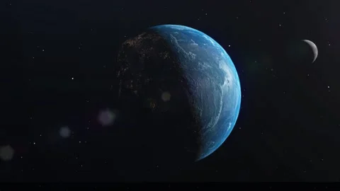 Earth in the outer space with beautiful moon. Stock Footage 133805083
