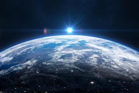 Earth in the outer space. Stock Photos