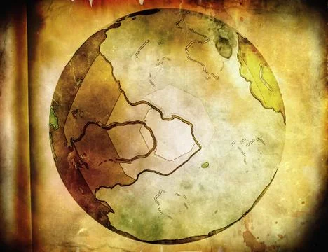 Earth on paper 스톡 일러스트