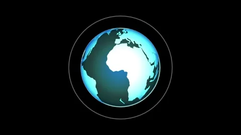 Earth planet, abstract cyan globe planet , with radio white color waves loo.. Stock Footage 293486202