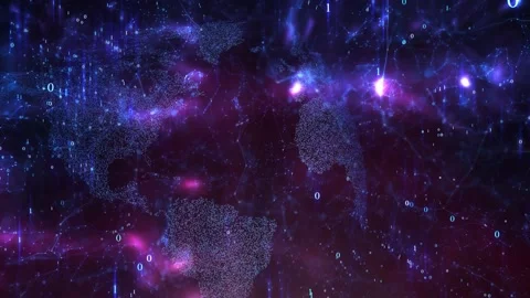 Earth planet and binary cyberspace network 動画素材 228076098