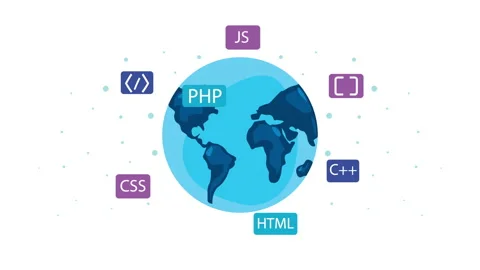 Earth planet and programming technology Video stock 153952978
