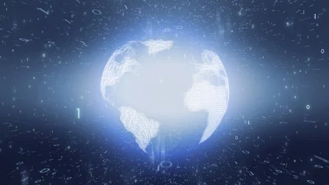 Earth planet with binary data animation Vídeos de archivo 128834892