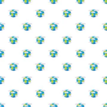 Earth planet in the clouds pattern Stock Illustration