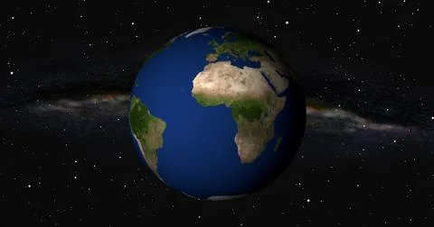 Earth planet in dark outer space on background. Stock Illustration
