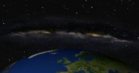 Earth planet in dark outer space on background. Stock Illustration