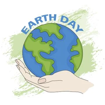 EARTH Planet Day Ecological Problem Vector Illustration Set Illustrazione stock
