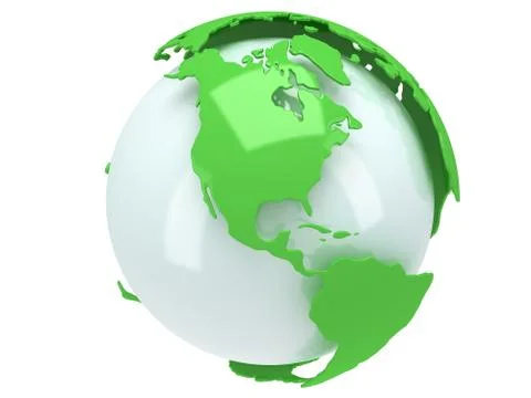 Earth planet globe. 3D render. America view. Illustrazione stock