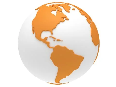 Earth planet globe. 3D render. America view. Stock Illustration