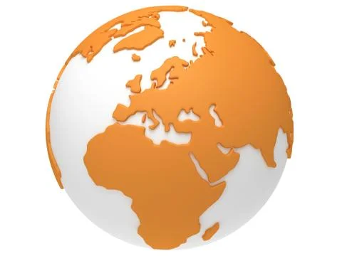 Earth planet globe. 3D render. Europe view. Illustrazione stock