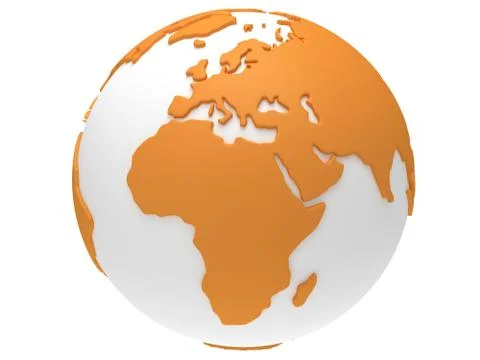 Earth planet globe. 3D render. Africa view. Stock Illustration