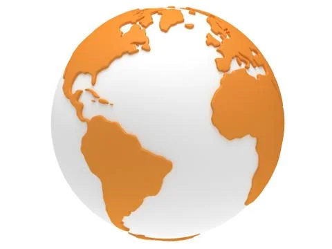 Earth planet globe. 3D render. America view. Stock Illustration