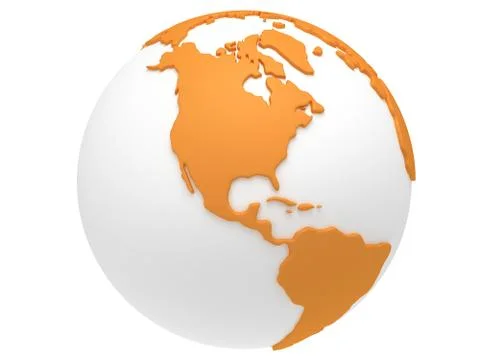 Earth planet globe. 3D render. America view. Stock Illustration