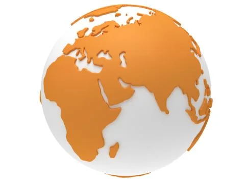 Earth planet globe. 3D render. India view. Stock Illustration