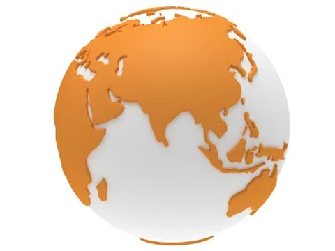 Earth planet globe. 3D render. India view. Illustrazione stock