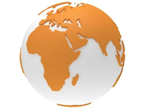 Earth planet globe. 3D render. Africa view. Stock Illustration