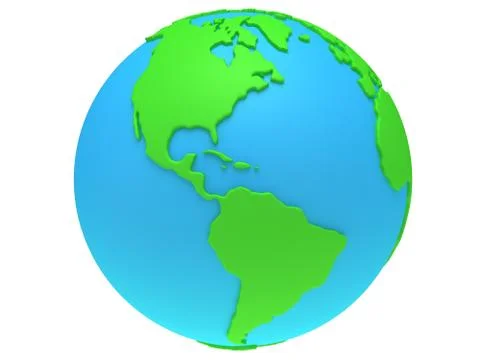 Earth planet globe. 3D render. America view. Illustrazione stock