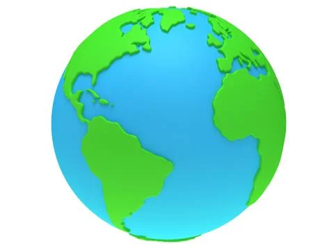 Earth planet globe. 3D render. America view. Illustrazione stock
