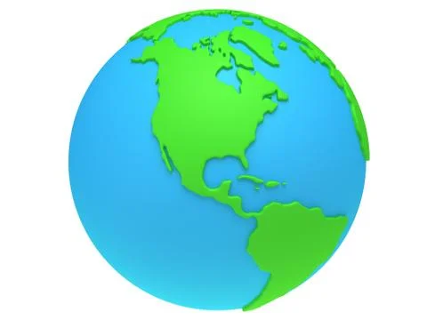 Earth planet globe. 3D render. America view. Stock Illustration
