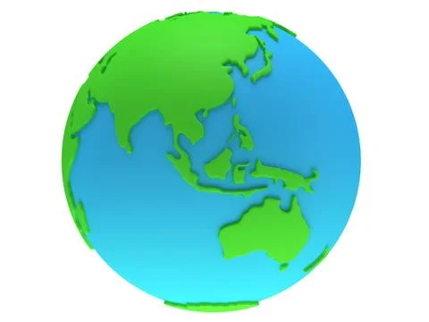 Earth planet globe. 3D render. China view. Illustrazione stock