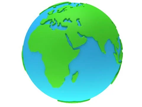 Earth planet globe. 3D render. Africa view. Stock Illustration
