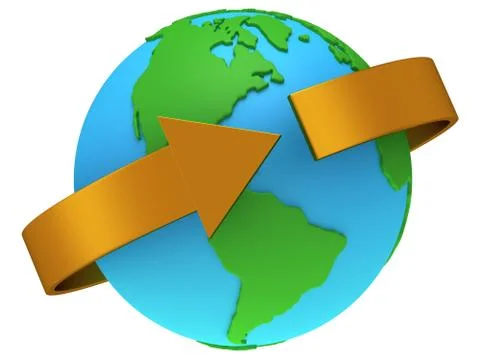 Earth planet globe. 3D render. Stock Illustration