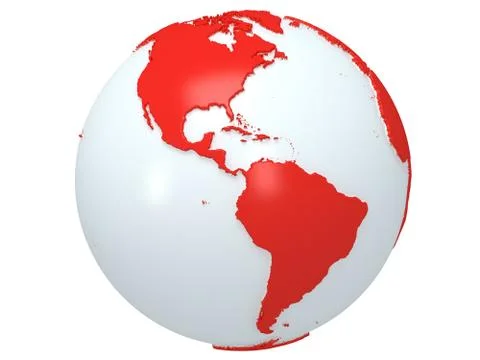 Earth planet globe. 3D render. America view. Stock Illustration