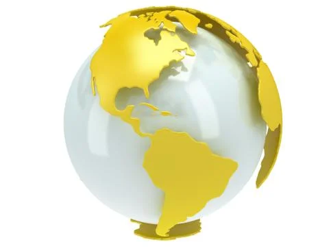 Earth planet globe. 3D render. America view. Stock Illustration