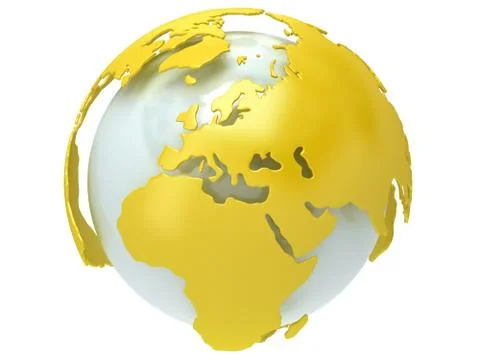 Earth planet globe. 3D render. Europe view. Illustrazione stock