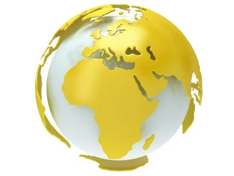 Earth planet globe. 3D render. Africa view. Illustrazione stock