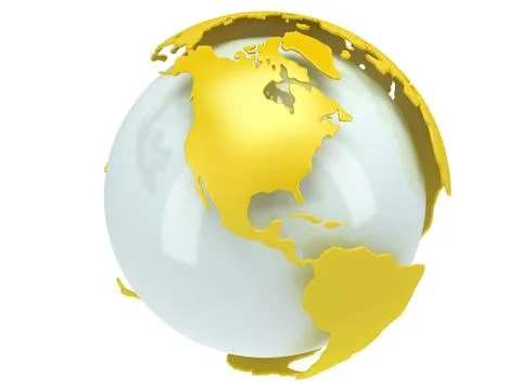Earth planet globe. 3D render. America view. Stock Illustration