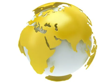 Earth planet globe. 3D render. India view. Stock Illustration
