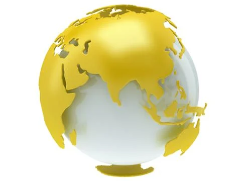 Earth planet globe. 3D render. India view. Illustrazione stock