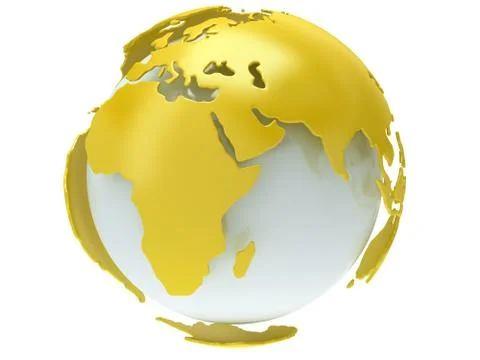 Earth planet globe. 3D render. Africa view. Stock Illustration