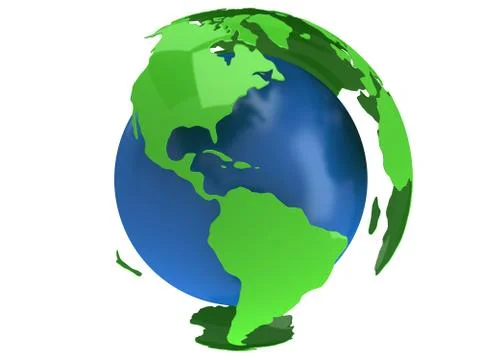Earth planet globe. 3D render. America view. Stock Illustration