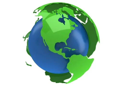 Earth planet globe. 3D render. America view. Illustrazione stock