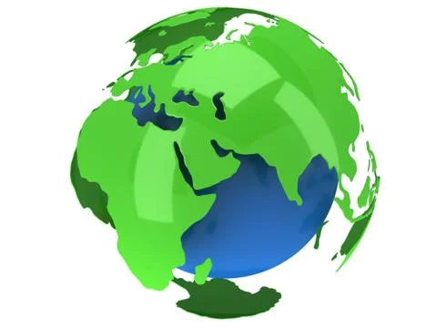 Earth planet globe. 3D render. India view. Stock Illustration