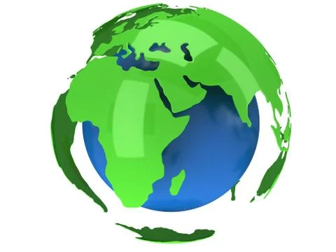 Earth planet globe. 3D render. Africa view. Illustrazione stock