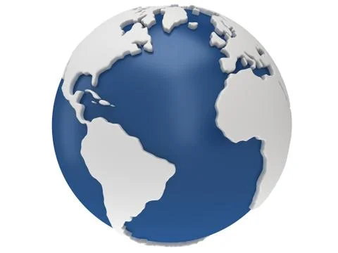 Earth planet globe. 3D render. America view. Stock Illustration