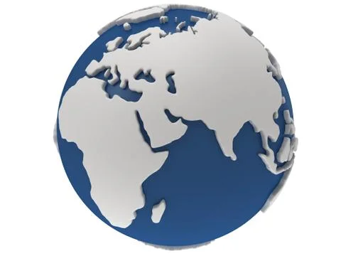 Earth planet globe. 3D render. India view. Stock Illustration