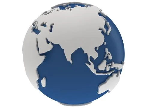 Earth planet globe. 3D render. India view. Illustrazione stock