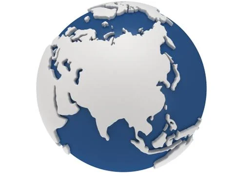 Earth planet globe. 3D render. Russia view. Ilustración de archivo